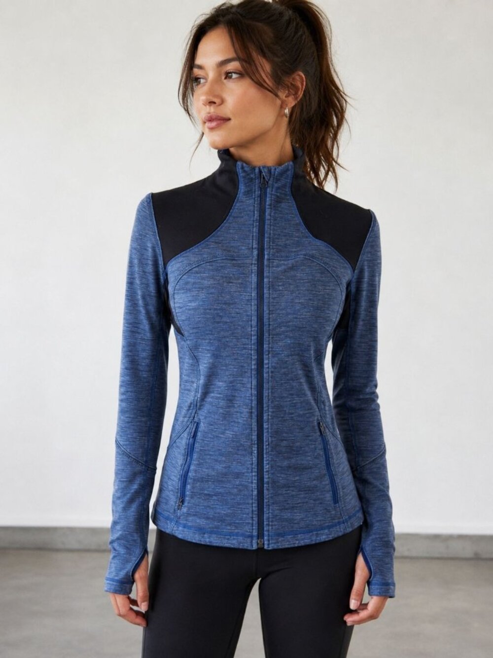 Lululemon Forme Jacket Denim Limitless Blue/Black Size 8